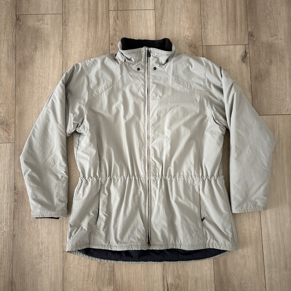 Vintage Eddie Bauer Full Zip Softshell Size XL Women‎ Cinch Waist Tan
